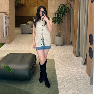 Princess Polly Tan sweater Button-Up Vest